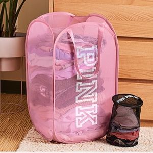 💕VS PINK Light PINK LOGO Laundry & black Intimates Bag